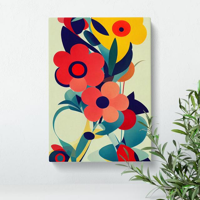 The Abstract Flowers No.6 - Wrapped Canvas Graphic Art Marlow Home Co. Size: 76cm H x 35cm W x 3cm D on Productcaster.