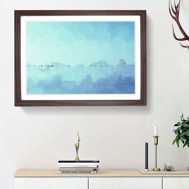 Frozen Lake in Abstract - Picture Frame Graphic Art Print East Urban Home Frame Option: Walnut Framed, Size: 27cm H x 36cm W x 2cm D on Productcaster.