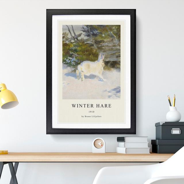 White Hare Vol.3 by Bruno Liljefors - Picture Frame Art Prints East Urban Home Frame Option: Black Framed, Size: 48cm H x 36cm W x 2cm D on Productcaster.