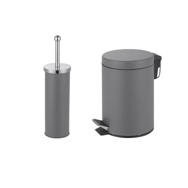 Ajeenah Freestanding Toilet Brush and Holder Latitude Run Colour: Grey on Productcaster.