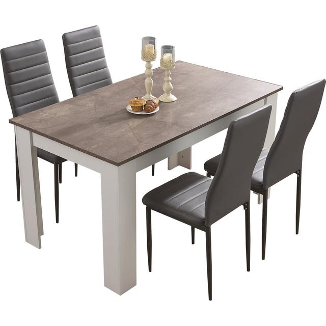 Neka 4 - Person Dining Table and 4 Chairs Set 17 Stories Colour: Grey on Productcaster.