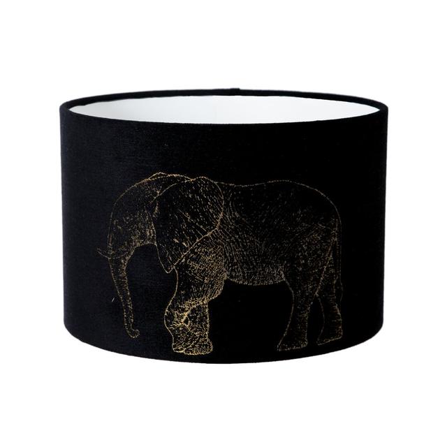 Velvet Drum Pendant Shade ( Screw On ) in Black Bloomsbury Market Size: 25cm H x 40cm W x 40cm D on Productcaster.