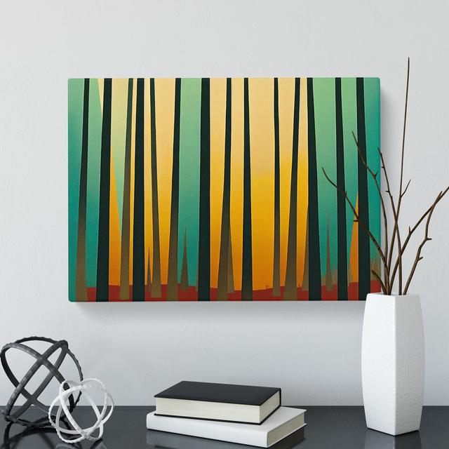 Deco Forest Vol.2 - Wrapped Canvas Painting Metro Lane Size: 50cm H x 76cm W x 3cm D on Productcaster.