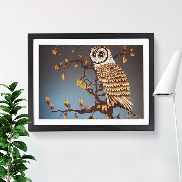 Owl Deco Style - Single Picture Frame Print Alpen Home Frame Colour: Black, Size: 46cm H x 64cm W x 2cm D on Productcaster.