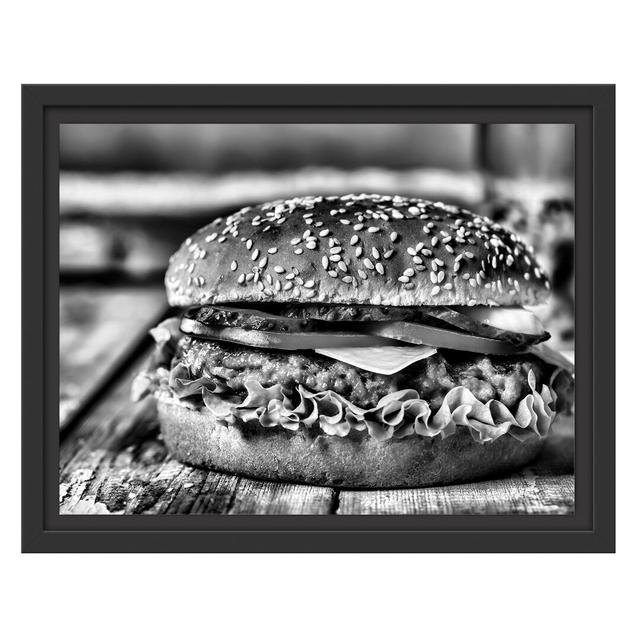 Gerahmtes Wandbild Burger Hamburger Fast East Urban Home Größe: 30 cm H x 38 cm B on Productcaster.