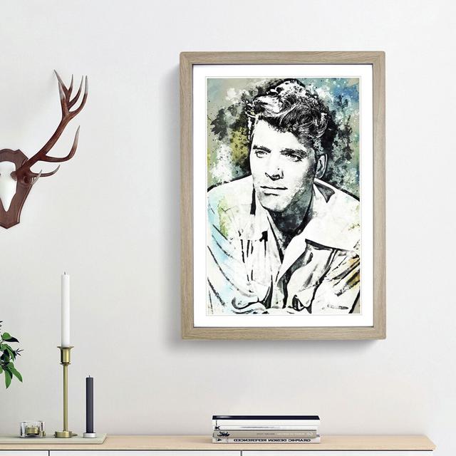 Burt Lancaster in Abstract - Picture Frame Graphic Art Print East Urban Home Frame Option: Oak Framed, Size: 65cm H x 48cm W x 2cm D on Productcaster.