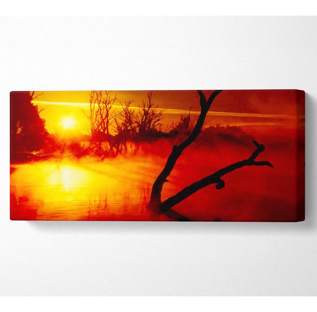 Red Morning Dream - Print Ebern Designs Size: 50.8cm H x 121.9cm W x 10cm D on Productcaster.