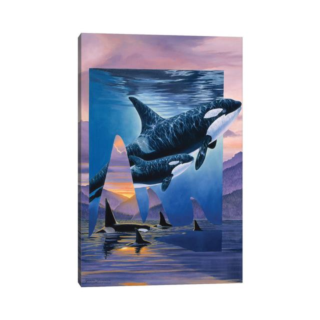 Orca Song by Graeme Stevenson - Wrapped Canvas Graphic Art House of Hampton Size: 152.4cm H x 101.6cm W x 3.81cm D on Productcaster.