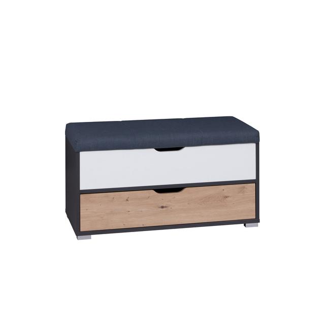 Donahu 2 Drawer Bedside Table Brayden Studio Colour: Graphite/White/Artisan Oak on Productcaster.