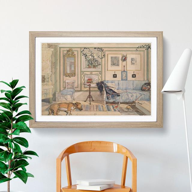 Cosy Corner by Carl Larsson - Picture Frame Painting East Urban Home Size: 27cm H x 36cm W x 2cm D, Frame Option: Oak Framed on Productcaster.