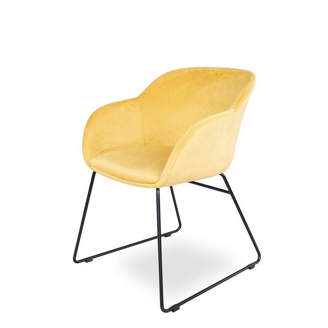 Oretta Upholstered Dining Chair Fairmont Park Upholstery Colour: Yellow on Productcaster.