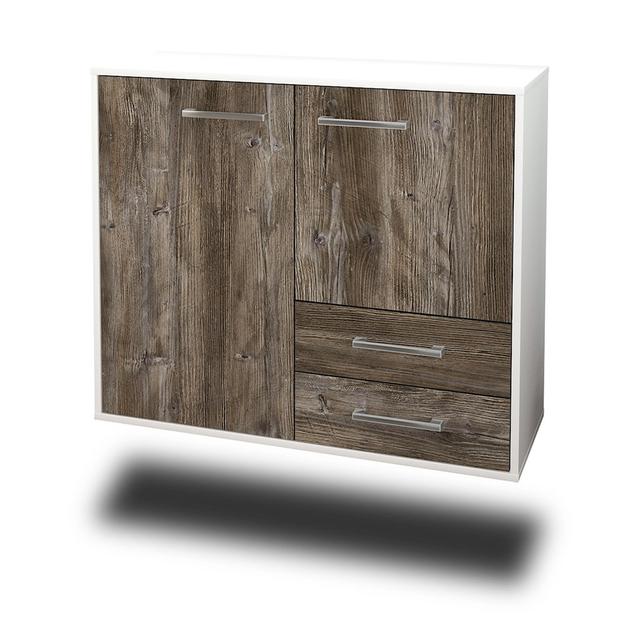 Allesha sideboard, flying/metal handles, size: 92 x 79 x 35cm Latitude Run Colour: Driftwood/White on Productcaster.