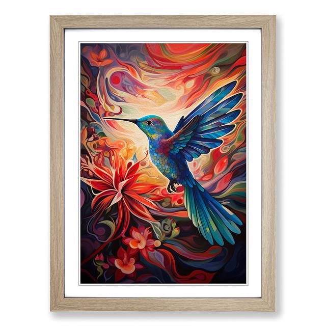 Hummingbird Orphism No.2 Marlow Home Co. Format: Oak Framed, Size: 34cm H x 25cm W x 2cm D on Productcaster.