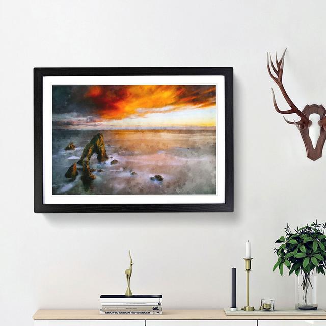 Crohy Head Sea Arch in Ireland - Picture Frame Graphic Art Print East Urban Home Frame Option: Black Framed, Size: 62cm H x 87cm W x 2cm D on Productcaster.