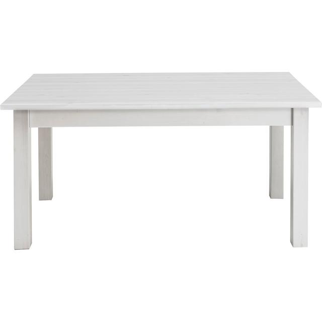 Pine Solid Wood Dining Table August Grove Colour: White, Size: 78cm H x 140cm W x 90cm D on Productcaster.