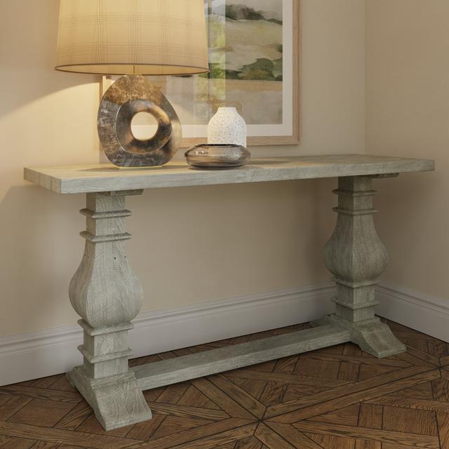 Harlem Heights 140Cm Solid Wood Console Table Highland Dunes Colour: Limed Driftwood on Productcaster.