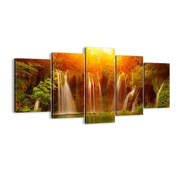 In the Sun and Shade - 5 Piece Graphic Art Print Set on Canvas Union Rustic Size: 85cm H x 160cm W x 1.8cm D on Productcaster.