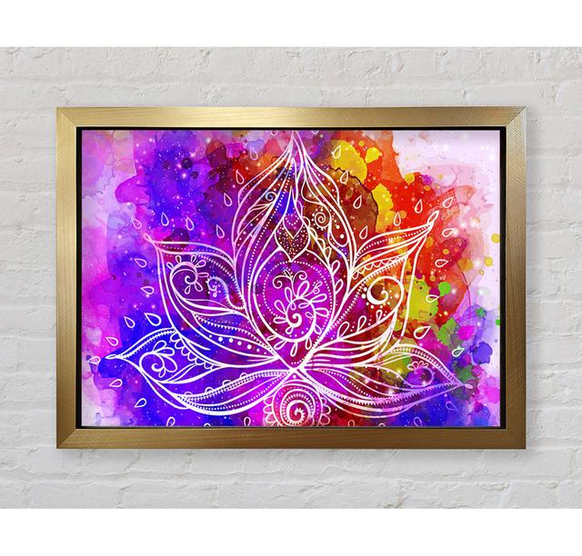 Abstract Lotus Leaves - Single Picture Frame Art Prints Bright Star Size: 100cm H x 141.4cm W x 3.4cm D on Productcaster.