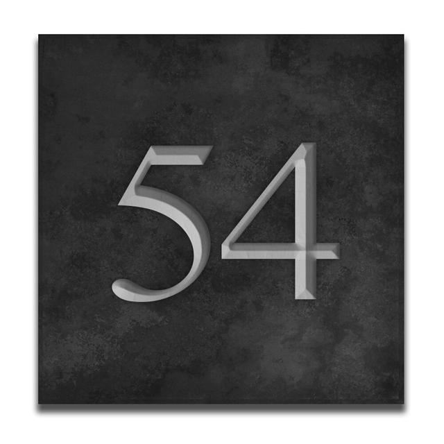 Velia 17.78cm H Slate House Number Williston Forge Number: 54, Colour: Silver on Productcaster.