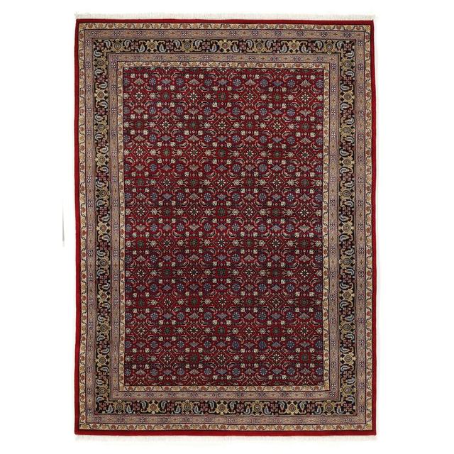 Malaki Hand-Knotted Wool Red/Blue/Beige/Black Rug Lark Manor Rug Size: Rectangular 72 x 142cm on Productcaster.