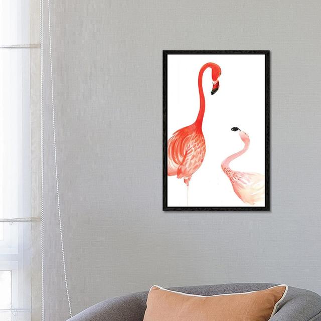 Flamingo by Rongrong DeVoe - Painting on Canvas East Urban Home Format: Black Floater Framed, Size: 66.04cm H x 45.72cm W x 3.81cm D on Productcaster.