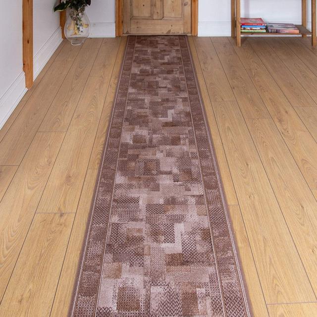 Banner Looped/Hooked Dark Brown Hallway Runner Rug ClassicLiving Rug Size: Rectangle 150cm x 100cm on Productcaster.