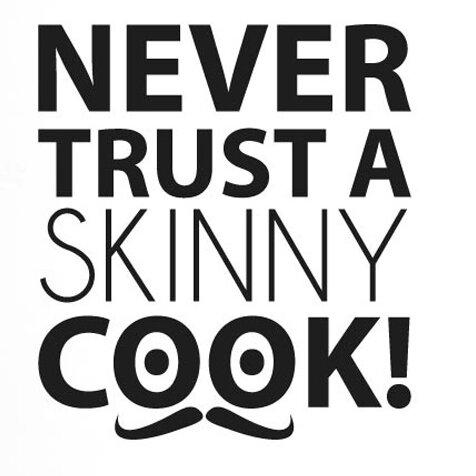 Never Trust A Skinny Cook With Moustache Wall Sticker East Urban Home Size: Medium, Colour: Shiny Silver on Productcaster.