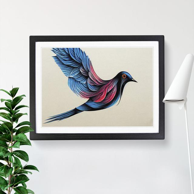 Luxurious Dove Bird Abstract - Picture Frame Graphic Art 17 Stories Frame Colour: Black, Size: 25cm H x 34cm W x 2cm D on Productcaster.