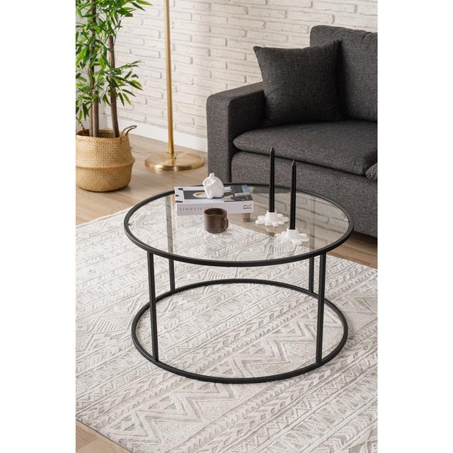 Frame Coffee Table Hanah Home Table Base Colour: Black, Size: 45" H x 80" L x 80" W on Productcaster.