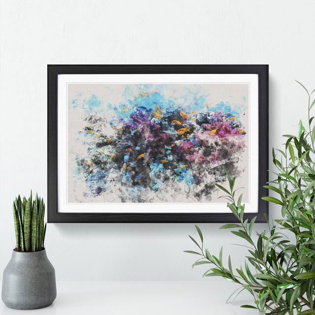 Coral Reef and Fish Vol.1 - Picture Frame Painting East Urban Home Size: 36cm H x 48cm W x 2cm D, Frame Option: Black on Productcaster.