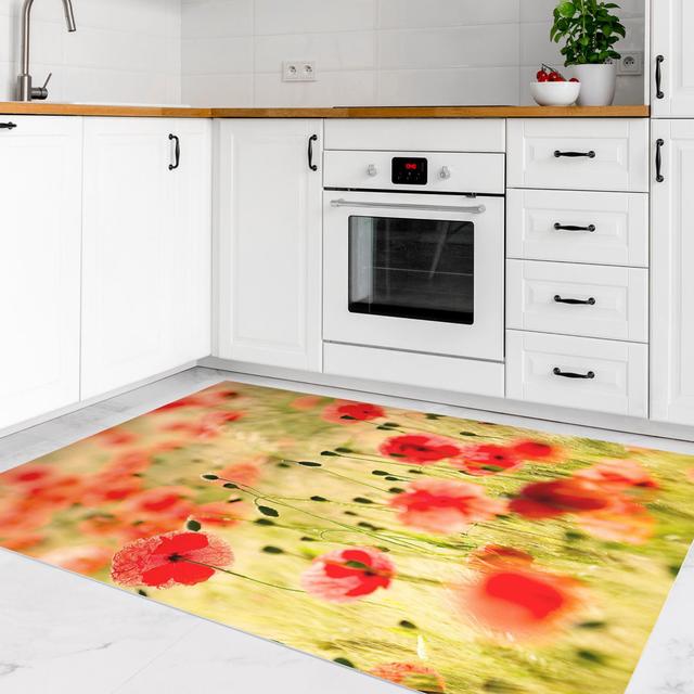 Vinyl-Teppich - Summer Poppies East Urban Home Teppichgröße: 135 x 180 cm on Productcaster.