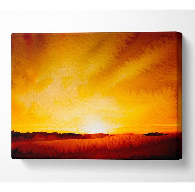 Misty Morning Sunrise - Wrapped Canvas Art Prints Latitude Run Size: 101.6cm H x 142.2cm W x 10cm D on Productcaster.