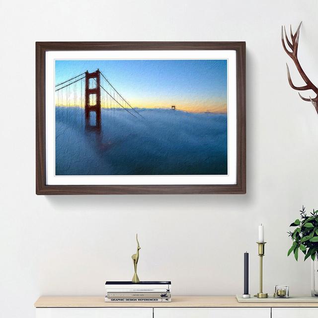 Golden Gate Bridge in the Clouds - Picture Frame Painting Print East Urban Home Frame Option: Walnut Framed, Size: 27cm H x 36cm W x 2cm D on Productcaster.