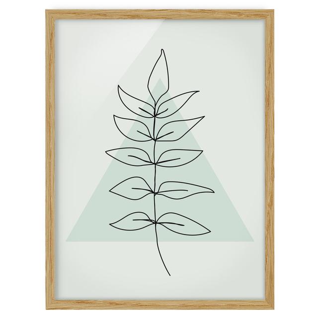 Branch Geometry Triangle Line Art - Picture Frame Graphic Art Rosalind Wheeler Size: 70cm H x 50cm W x 2cm D, Frame Option: Brown on Productcaster.