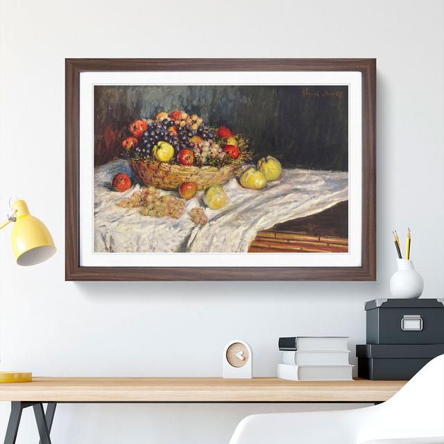 Apples and Grapes Vol.2 by Claude Monet - Picture Frame Painting East Urban Home Frame Option: Walnut Framed, Size: 36cm H x 48cm W x 2cm D on Productcaster.