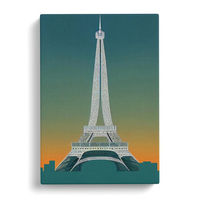 Eiffel Tower No.5 - Print 17 Stories Size: 50cm H x 35cm W x 3cm D, Format: Wrapped Canvas on Productcaster.