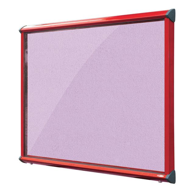 Exterior Wall Mounted Bulletin Board Symple Stuff Size: 105cm H x 139.7cm W, Frame Finish: Black, Colour: Lilac on Productcaster.