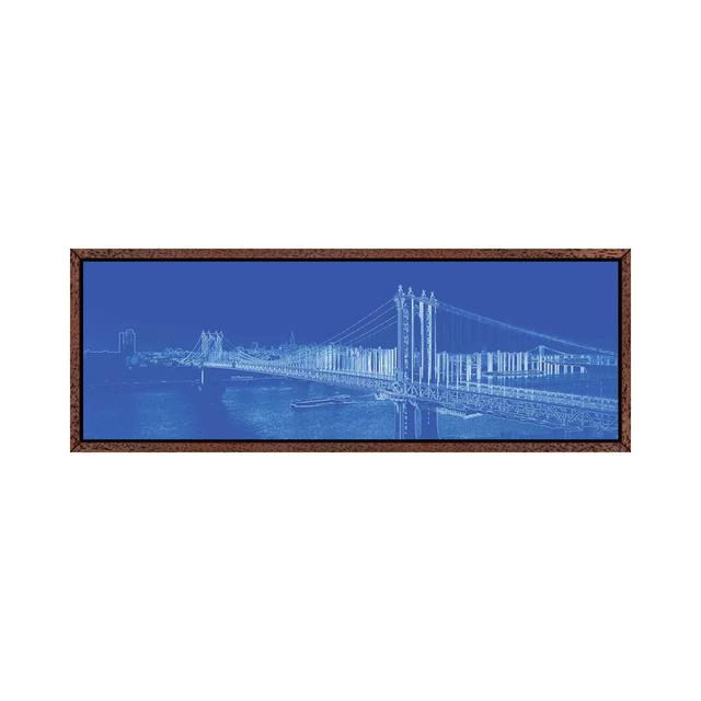 Manhattan Bridge Over The East River, NYC, USA Ebern Designs Größe: 40,64 cm H x 121,92 cm B x 3,81cm T, Format: Klassischer Holzschwimmerrahmen on Productcaster.