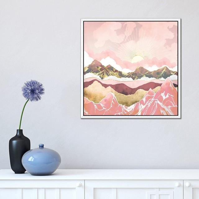 Blush Summer Sunrise - Print on Canvas Alpen Home Frame Option: White Framed, Size: 93.98cm H x 93.98cm W x 3.81cm D on Productcaster.