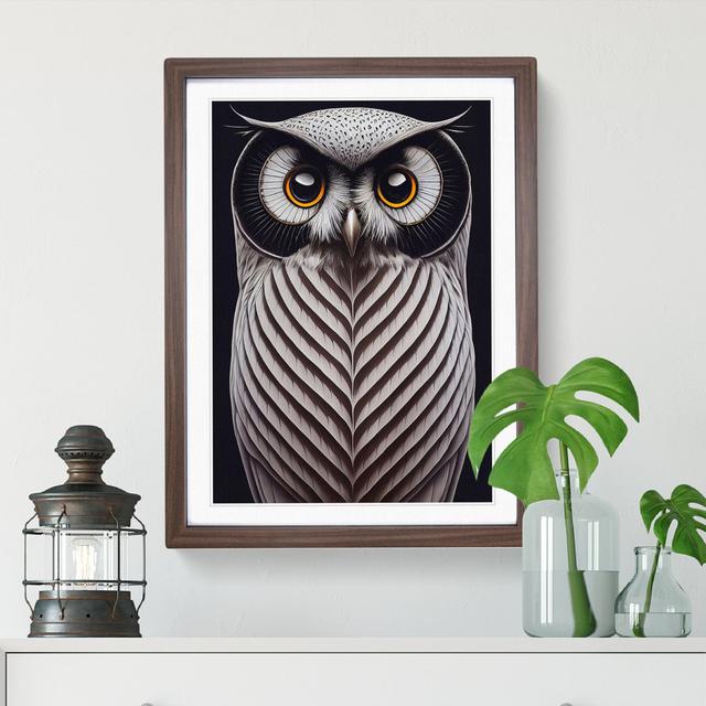 Awesome Owl - Single Picture Frame Print Alpen Home Size: 46cm H x 34cm W x 2cm D, Frame Colour: Walnut Framed on Productcaster.