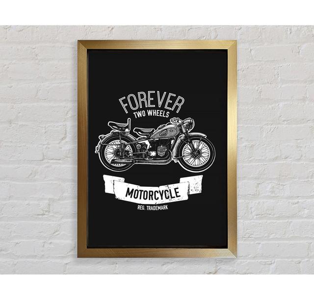 Forever Two Wheels Happy Larry Size: 84.1cm H x 59.7cm W x 3.4cm D, Format: Black Framed Paper on Productcaster.