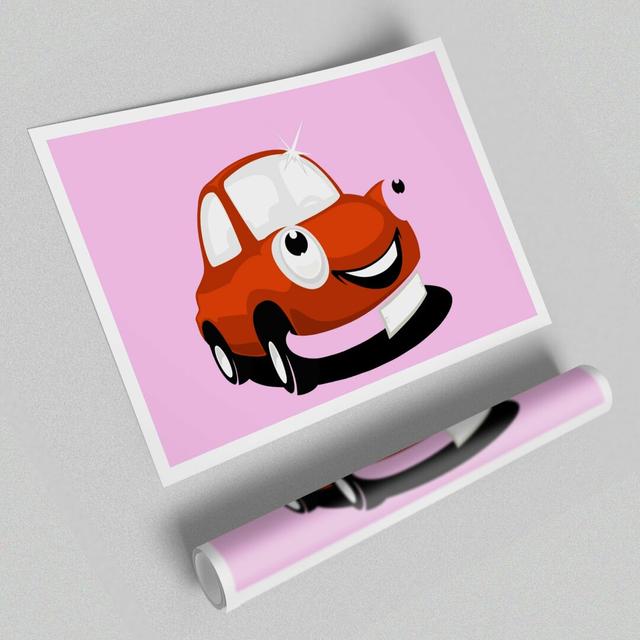 Smiling Clean Car Childrens - Graphic Art Print on Paper East Urban Home Size: 42 cm H x 59.4 cm W x 1cm D on Productcaster.