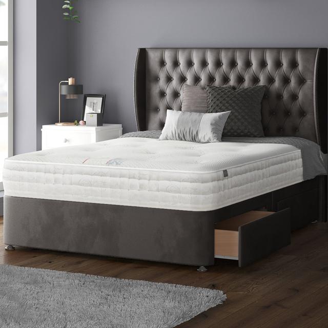 Mandalay Divan Bed Set Rosdorf Park Colour: Charcoal, Size: Kingsize (5') on Productcaster.