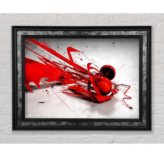 Red Headphone Blast - Single Picture Frame Art Prints Bright Star Size: 21cm H x 42cm W x 8cm D on Productcaster.