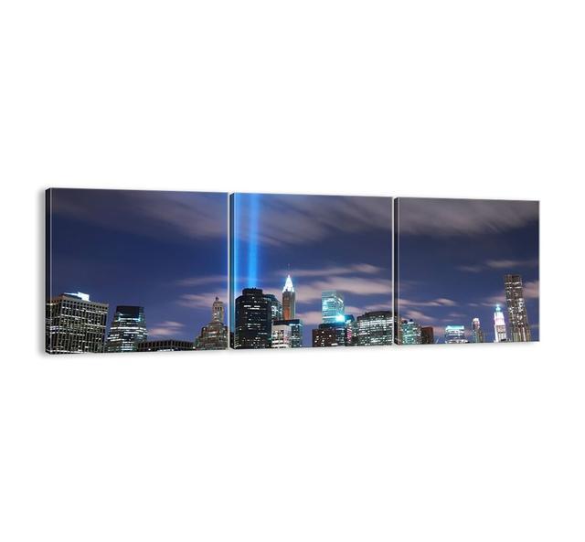 Reach the Sky with Light - 3 Piece Unframed Panoramic Graphic Art Print Set on Canvas Brayden Studio Size: 50cm H x 150cm W x 1.8cm D on Productcaster.