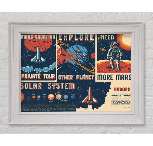 Explore The Planets Framed Print Happy Larry Size: 84.1cm H x 142.2cm W x 8cm D on Productcaster.