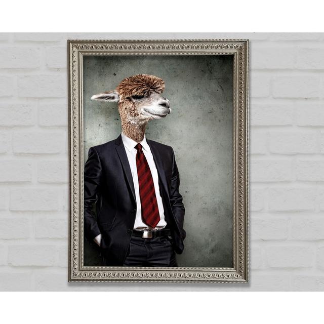 Business Llama Gerahmter Druck Happy Larry Größe: 118,9 cm H x 84,1 cm B on Productcaster.