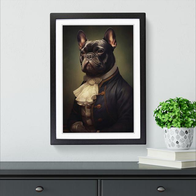 French Bulldog Romanticism - Single Picture Frame Print on Wood Big Box Art Size: 34cm H x 25cm W x 2cm D, Frame Colour: Black on Productcaster.