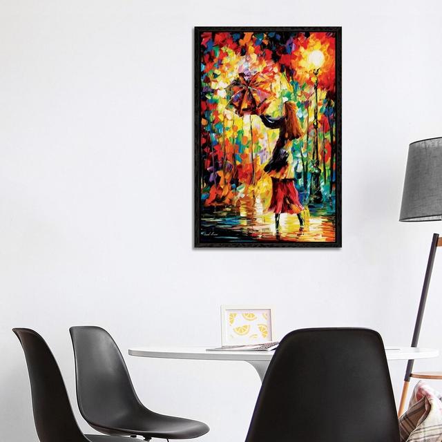 Rainy Mood by Leonid Afremov - Painting on Canvas 17 Stories Format: Black Framed Canvas, Size: 101.6cm H x 66.04cm W x 3.81cm D on Productcaster.