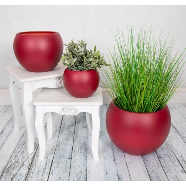 Elraine Ceramic Plant Pot Latitude Run Colour: Red/Purple, Size: 13.5cm H x 16cm W x 16cm D on Productcaster.